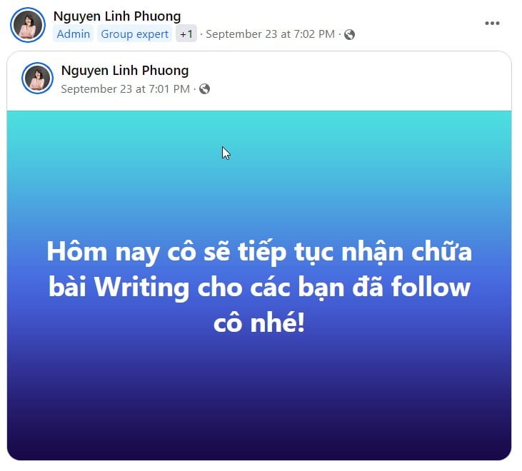 co_linh_phuong day hoc IELTS