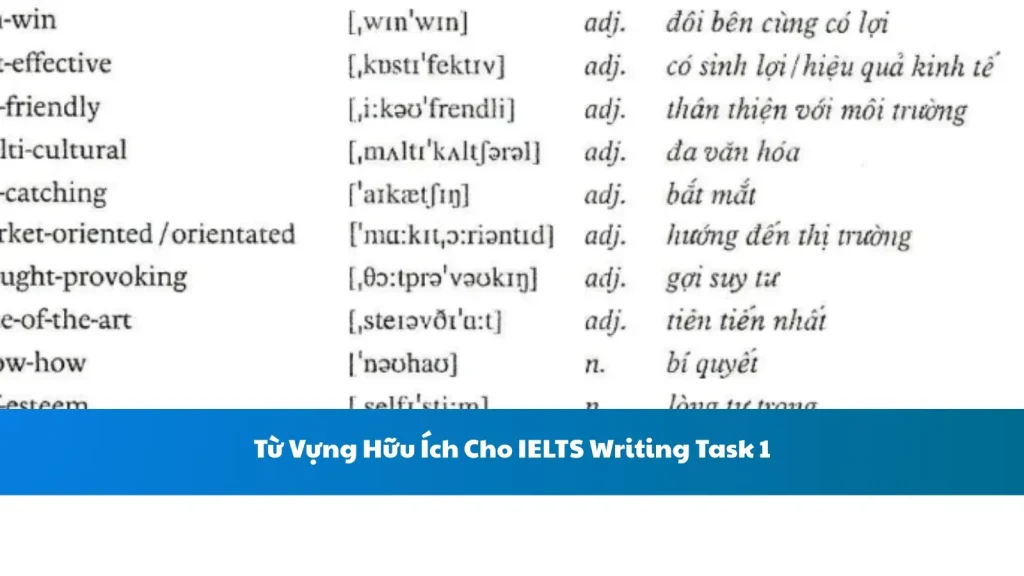 Từ Vựng Hữu Ích Cho IELTS Writing Task 1